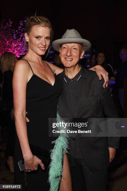 Lara Stone and Stephen Jones attend the Nobu Hotel London Shoreditch official launch event on May 15, 2018 in London, United Kingdom.