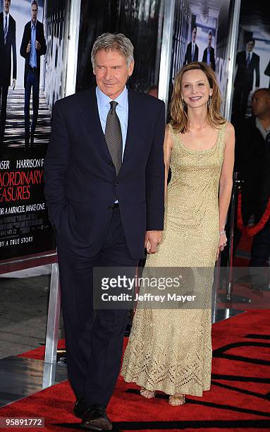 Actors Harrison Ford and Calista Flockhart arrive to the "Extraordinary Measures" Los Angeles Premiere at Grauman's Chinese Theatre on January 19,...