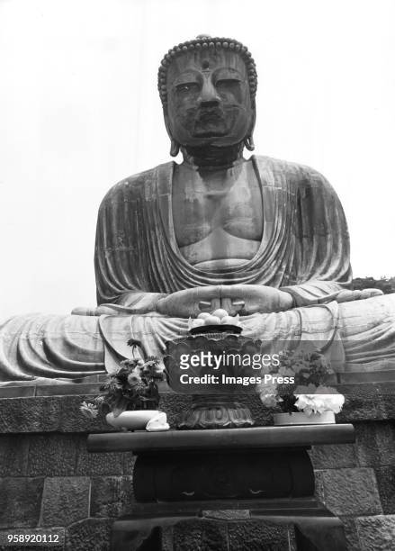 The Great Buddha of Kamakura, Daibutsu Buddha in Kamakura, Japan circa 1974.