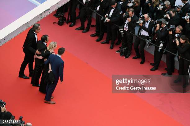 Clovis Cornillac, director Andrea Bescond,Eric Metayer and a guesT attend the screening of "Solo: A Star Wars Story" during the 71st annual Cannes...