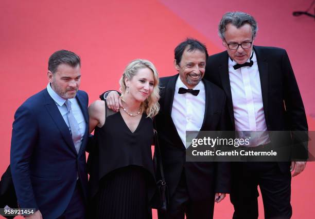 Clovis Cornillac, director Andrea Bescond,Eric Metayer and a guesT attend the screening of "Solo: A Star Wars Story" during the 71st annual Cannes...