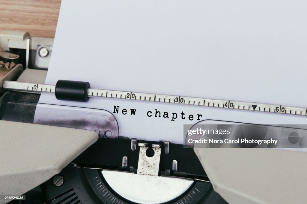 New Chapter Typed on Vintage Typewriter