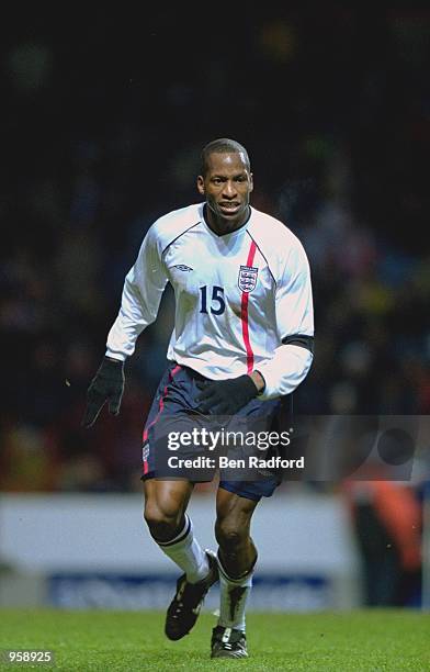 Ugo Ehiogu of England in action during the International Friendly match against Spain played at Villa Park, in Birmingham, England. England won the...