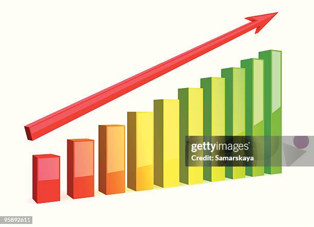 business graph - growth chart arrow stock illustrations