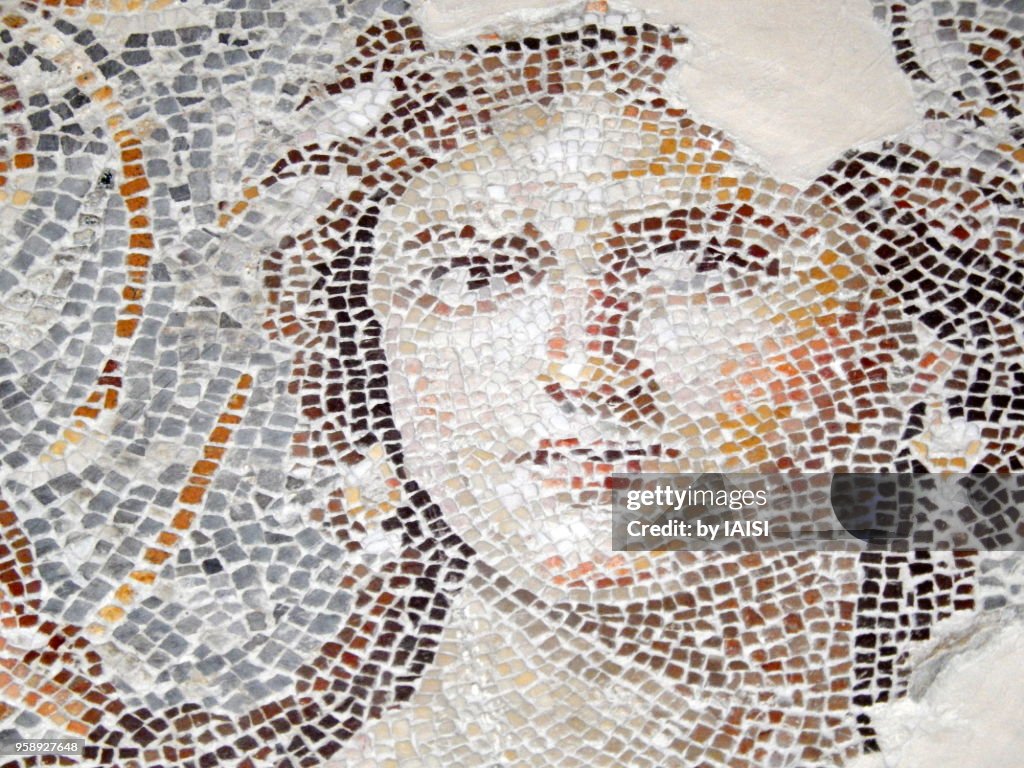 The Mona Lisa of the Galillee, a 1 800 Years old, 2th century CE mosaic portrait in the Lower Galillee
