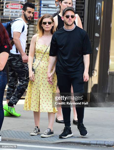 Actress Kate Mara and Jamie Bell are seen walking in soho on May 15, 2018 in New York City.