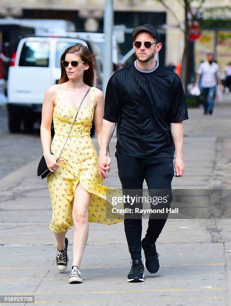 Actress Kate Mara and Jamie Bell are seen walking in soho on May 15, 2018 in New York City.