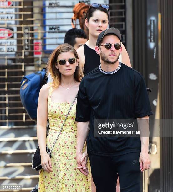 Actress Kate Mara and Jamie Bell are seen walking in soho on May 15, 2018 in New York City.