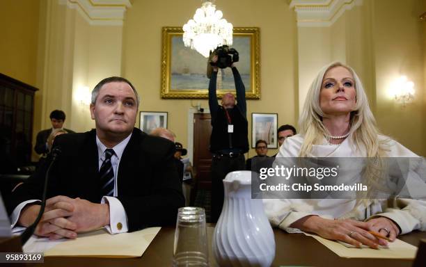Tareq Salahi and Michaele Salahi prepare to testify before the House Homeland Security Committee during a hearing on "The United States Secret...