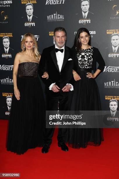 Kelly Preston, John Travolta and Ella Bleu Travolta attend a party in Honour of John Travolta's receipt of the Inaugural Variety Cinema Icon Award...