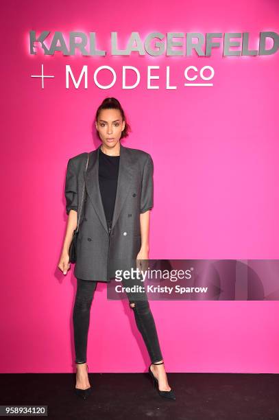 Ines Rau attends Karl Lagerfeld + Modelco Make Up Line Launch cocktail party at Hotel D'Evreux on May 15, 2018 in Paris, France.