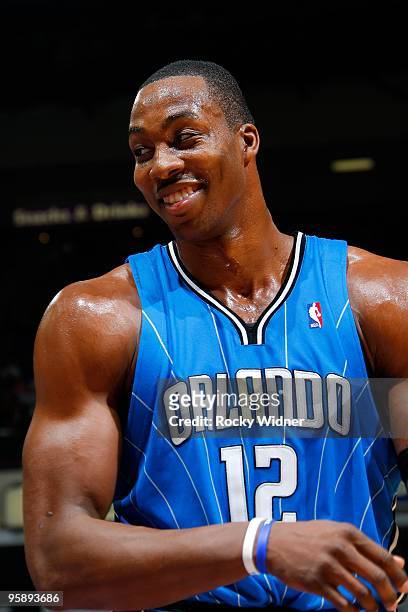 Dwight Howard of the Orlando Magic takes a break from the action during the game against the Sacramento Kings on January 12, 2010 at Arco Arena in...