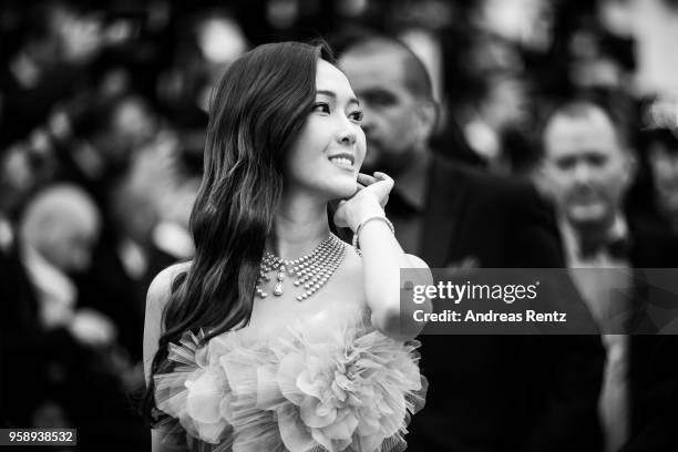 Jessica Jung attends the screening of "Solo: A Star Wars Story" during the 71st annual Cannes Film Festival at Palais des Festivals on May 15, 2018...