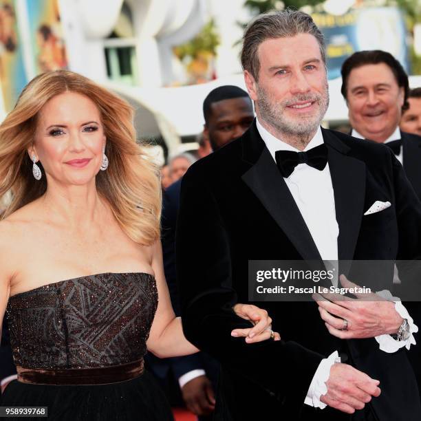 Kelly Preston and John Travolta of "Gotti" attend the red carpet screening of "Solo: A Star Wars Story" during the 71st annual Cannes Film Festival...