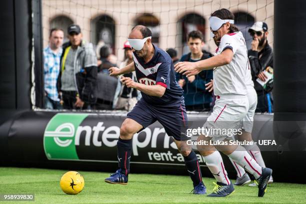 International Blind Football Association Game at the Fan Zone ahead of the UEFA Europa League Final between Olympique de Marseille and Club Atletico...