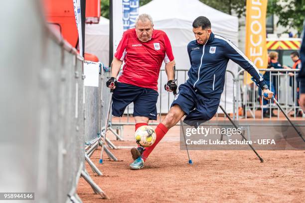 European Amputee Football Federation Game at the Fan Zone ahead of the UEFA Europa League Final between Olympique de Marseille and Club Atletico de...