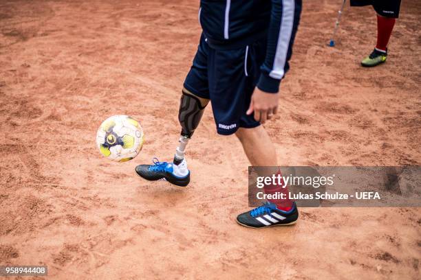 European Amputee Football Federation Game at the Fan Zone ahead of the UEFA Europa League Final between Olympique de Marseille and Club Atletico de...