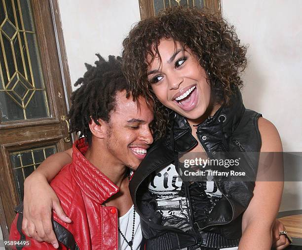 Los Angeles, CA: Recording artist Steph Jones and recording artist Jordin Sparks celebrate his "20th Something" birthday party at Castle Ivar on July...