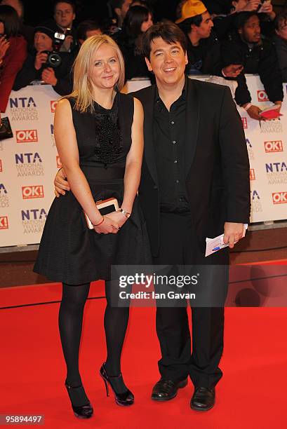 Comedian Michael McIntyre and his wife Kitty arrive at the National Television Awards held at O2 Arena on January 20, 2010 in London, England.