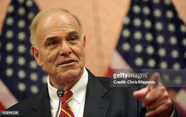 Pennsylvania Gov. Ed Rendell announces his support for the creation of a National Infrastructure on Capitol Hill January 20, 2010 in Washington, DC....