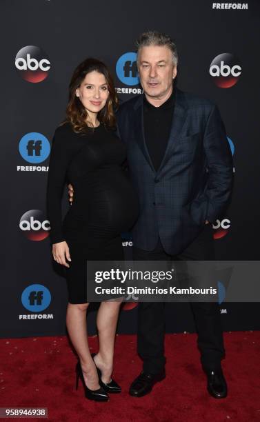 Hilaria Baldwin and Alec Baldwin attend during 2018 Disney, ABC, Freeform Upfront at Tavern On The Green on May 15, 2018 in New York City.