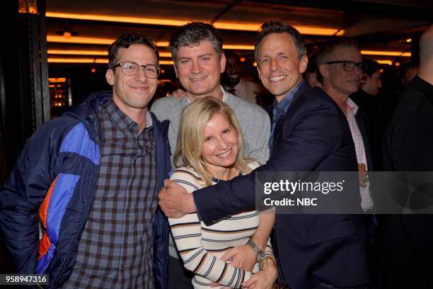 S Party at Del Posto Celebrating NBC's New Season -- Pictured: Andy Samberg, "Brooklyn Nine-Nine" on NBC; Michael Schur, Executive Producer,...