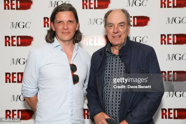 Nigel Harman and Alun Armstrong attend the press night after party for "Red" at The National Cafe on May 15, 2018 in London, England.