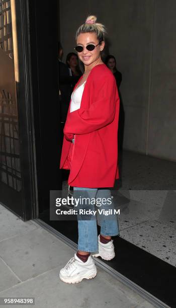 Jess Woodley seen attending Nobu Hotel Shoreditch - launch party on May 15, 2018 in London, England.