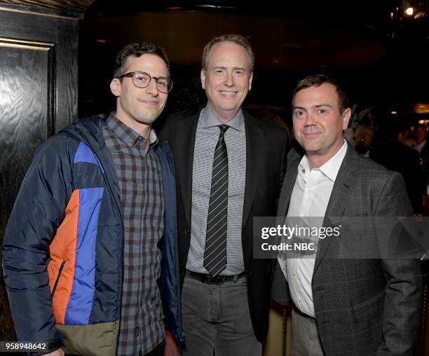 S Party at Del Posto Celebrating NBC's New Season -- Pictured: Andy Samberg "Brooklyn Nine-Nine" on NBC; Robert Greenblatt, Chairman, NBC...