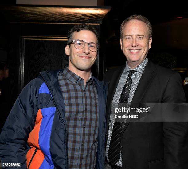 S Party at Del Posto Celebrating NBC's New Season -- Pictured: Andy Samberg "Brooklyn Nine-Nine" on NBC; Robert Greenblatt, Chairman, NBC...