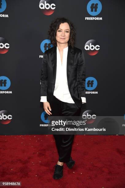 Actress Sara Gilbert attends during 2018 Disney, ABC, Freeform Upfront at Tavern On The Green on May 15, 2018 in New York City.