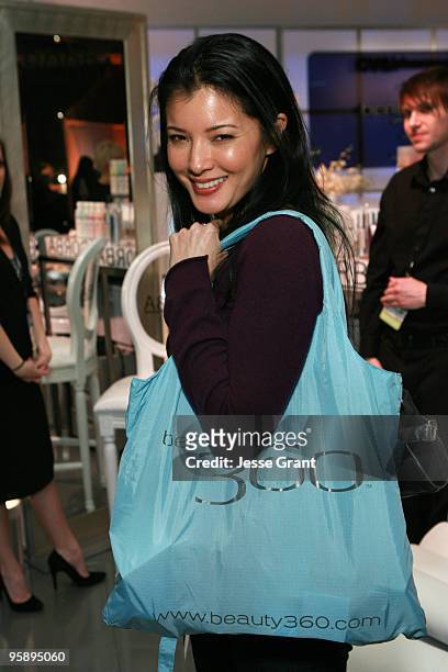 Actress Kelly Hu attends the CVS/Pharmacy Beauty 360 Suite at Access Hollywood "Stuff You Must..." Lounge Produced by On 3 Productions Celebrating...