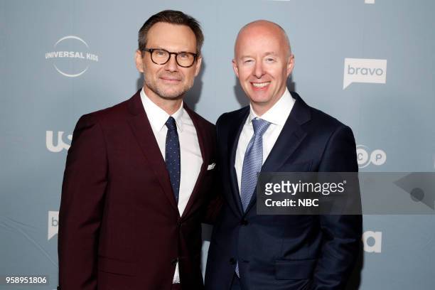 NBCUniversal Upfront in New York City on Monday, May 14, 2018 -- Executive Portraits -- Pictured: Christian Slater, "Mr. Robot" on USA Network; Chris...