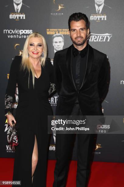 Lady Monika Bacardi and Andrea Iervolino attend a party in Honour of John Travolta's receipt of the Inaugural Variety Cinema Icon Award during the...