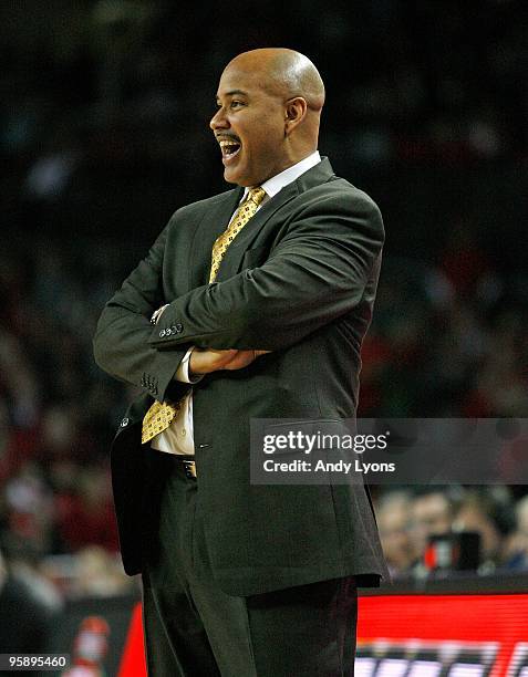 Stan Heath the Head Coach of the South Florida Bulls ireacts during the Big East Conference game against the Louisville Cardinals on December 30,...