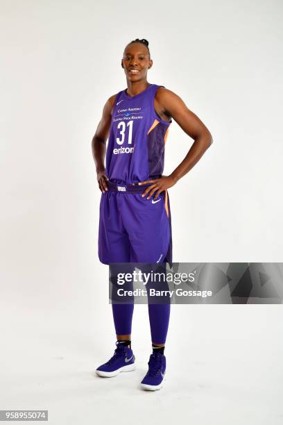 Sancho Lyttle of the Phoenix Mercury poses for a portraits at Media Day on May 14 at Talking Stick Resort Arena in Phoenix, Arizona. NOTE TO USER:...