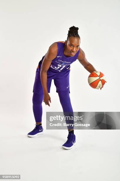 Sancho Lyttle of the Phoenix Mercury poses for a portraits at Media Day on May 14 at Talking Stick Resort Arena in Phoenix, Arizona. NOTE TO USER:...