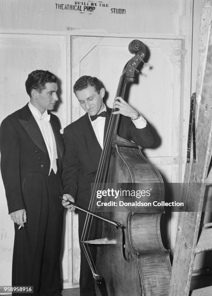 Portrait of Jack Lesberg and Leonard Bernstein, New York, N.Y., ca. Dec. 1946.