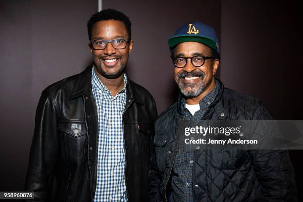 Rick Younger and Tim Meadows attend "Mean Girls" on Broadway at August Wilson Theatre on May 13, 2018 in New York City.