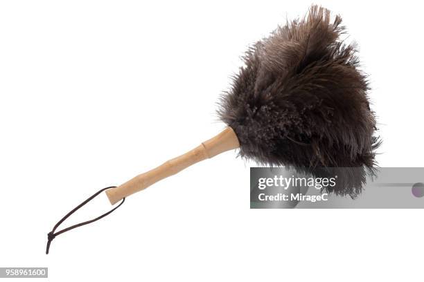 ostrich feather duster - staubwedel stock-fotos und bilder