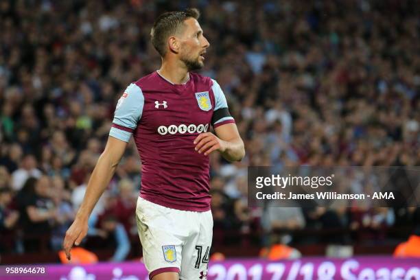 Conor Hourihane of Aston Villa during the Sky Bet Championship Play Off Semi Final:Second Leg match between Aston Villa and Middlesbrough at Villa...