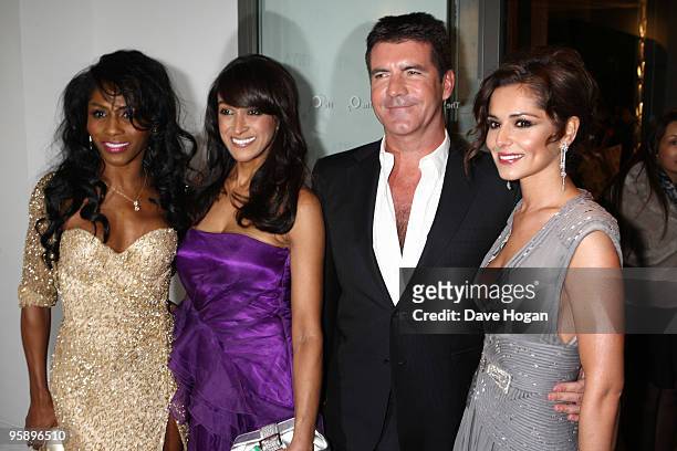 Sinitta, Simon Cowell and Cheryl Cole arrive at the National Television Awards held the at The O2 Arena on January 20, 2010 in London, England.