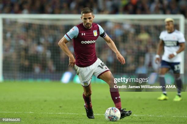 Conor Hourihane of Aston Villa during the Sky Bet Championship Play Off Semi Final:Second Leg match between Aston Villa and Middlesbrough at Villa...