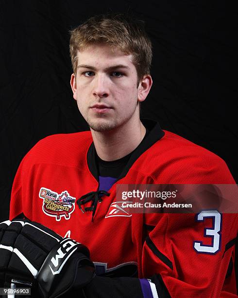 Brandon Archibald of Team Cherry poses for a portrait prior to the 2010 Home Hardware CHL/NHL Top Prospects game on January 20, 2010 at the WFCU...