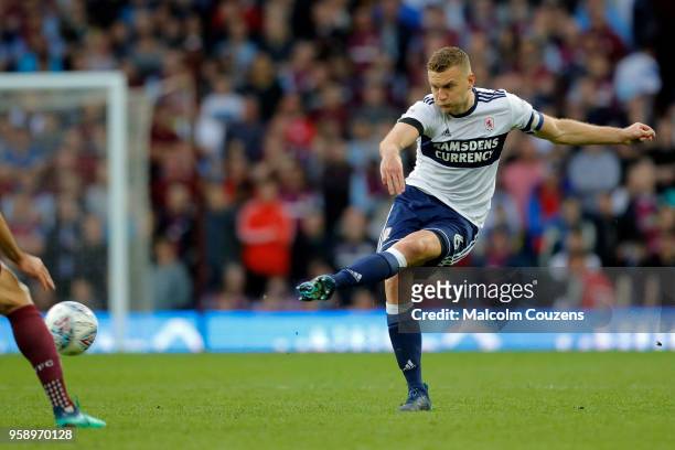Ben Gibson of Middlesbrough during the Sky Bet Championship Play Off Semi Final:Second Leg match between Aston Villa and Middlesbrough at Villa Park...