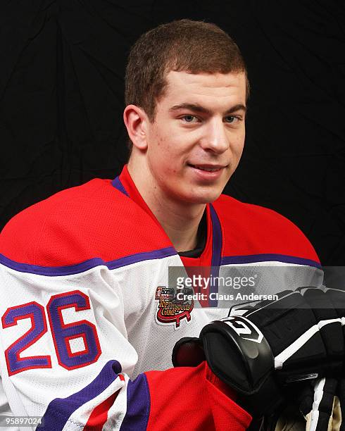 Stephen Silas of Team Orr poses for a portrait prior to the 2010 Home Hardware CHL/NHL Top Prospects game on January 20, 2010 at the WFCU Centre in...
