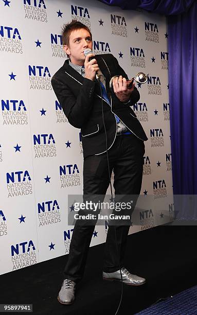 Actor Craig Gazey poses with the award for Most Popular Newcomer at the National Television Awards held at O2 Arena on January 20, 2010 in London,...