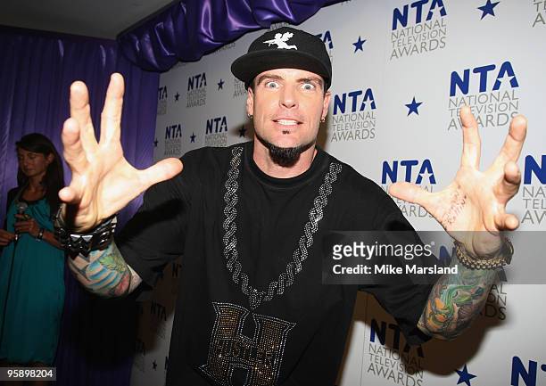 Vanilla Ice poses backstage during the 15th National Television Awards held at the O2 Arena on January 20, 2010 in London, England.