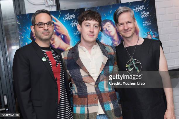 Howard Gertler, Alex Sharp, and John Cameron Mitchell attend "How To Talk To Girls At Parties" New York Premiere at Metrograph on May 15, 2018 in New...