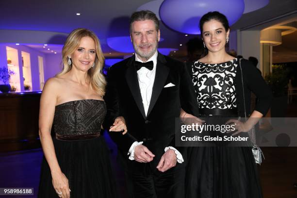 John Travolta and his wife Kelly Preston and daughter Ella Bleu Travolta during the party in Honour of John Travolta's receipt of the Inaugural...